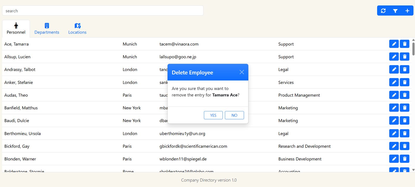 delete employees